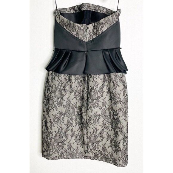 JASON WU 2013 Collection Black‎ Lace Overlay Strapless Corset Peplum Dress Sz 2 - Picture 4 of 6